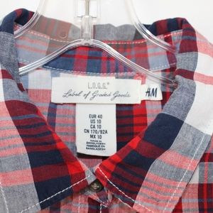 H&M Tops - H & M L.O.G.G. Short Sleeve Plaid Button Down Top H&M Tops - H & M L.O.G.G. Short Sleeve Plaid Button Down Top